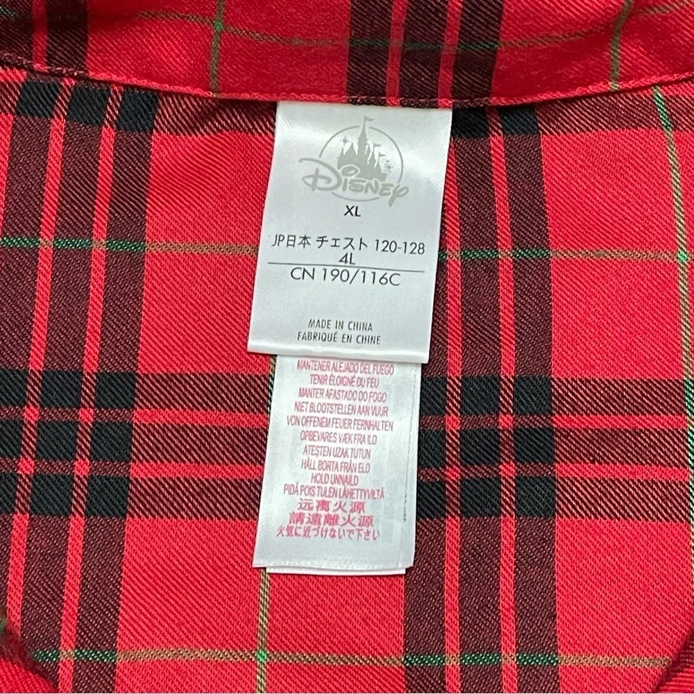 Disney Women’s Buffalo plaid Mickey Mouse pajama Top - Picture 3 of 7
